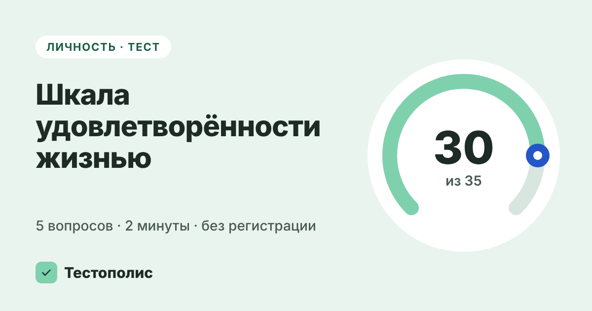 Шкала удовлетворённости жизнью: тест онлайн